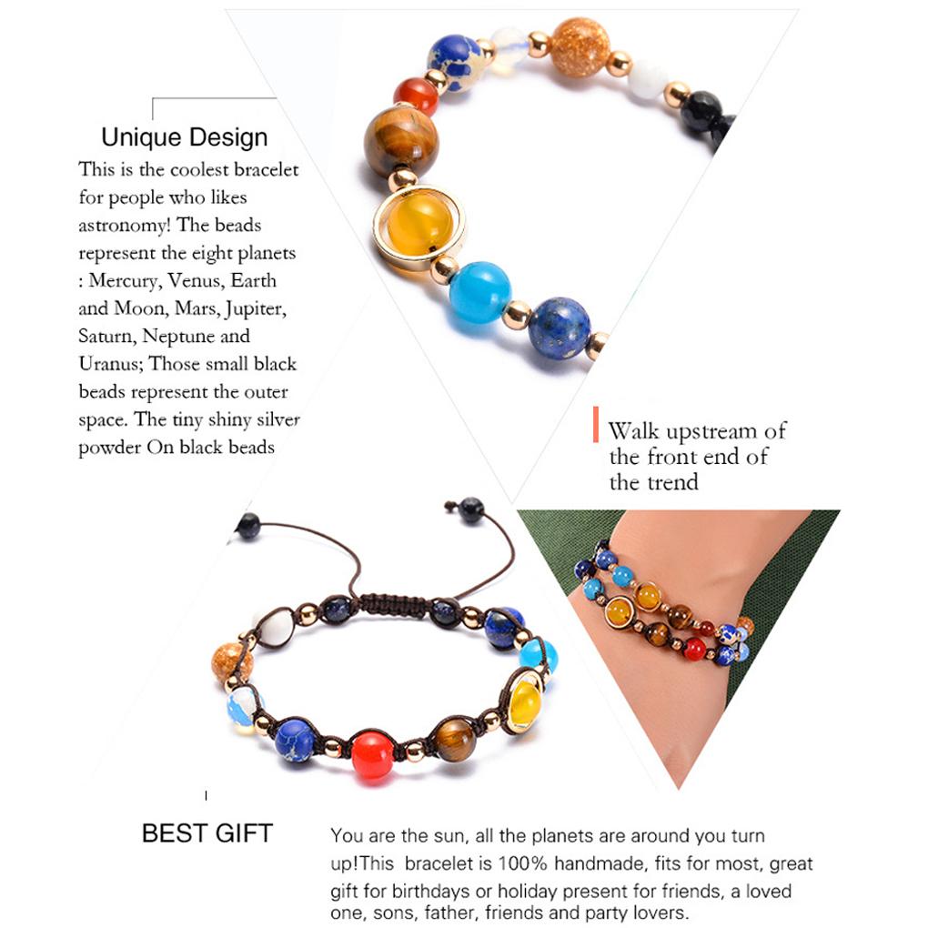 Каменный браслет ручной кулон браслет на запястье красочный мужской не линяющий милый подарок вселенная подарок на день рождения браслеты из бусин