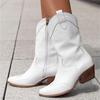 2025 New Style Ethnic Mid-Heel Women's Boots - Low-Cut Western Boots