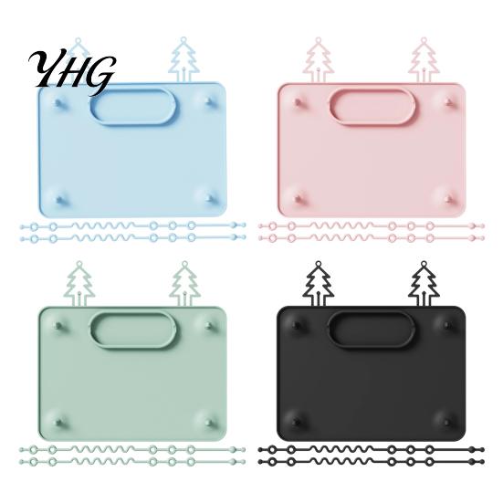 Toddler Placemats Silicone Baby Placemat with Suction Cup, Toddlers Eating Food Mat Multi-functional Mats Anti-fall Rope, Foldable Activity