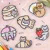 Original Embroidery Sticker Embroidery Label Clothing Accessories Cartoon Cat Animal Badge DIY Patch Cloth Sticker