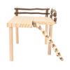 Wooden Hamster Climbing Toys Natural Log Hamster Climb Platform with Climbing Ladder for Eating