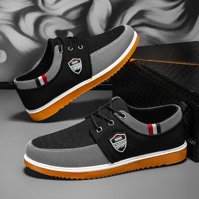 Большие размеры матерчатой обуви Мужская рабочая обувь Повседневная обувь для скейтбординга Модная повседневная парусиновая обувь на шнуровке