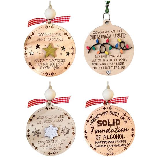 Дружественное украшение, деревянная рождественская елка, подвесное украшение, кулон «Дружеская связь», подарок в знак признательности