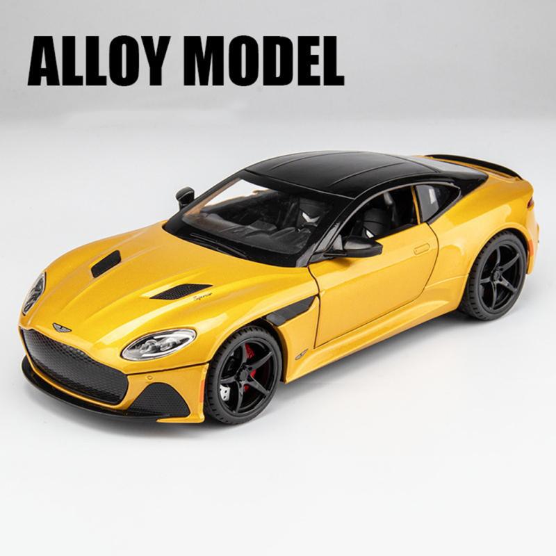 1:Модель автомобиля из 22 сплавов со звуковым светом, совместимая с Aston Martin, игрушка с откатным автомобилем для детей