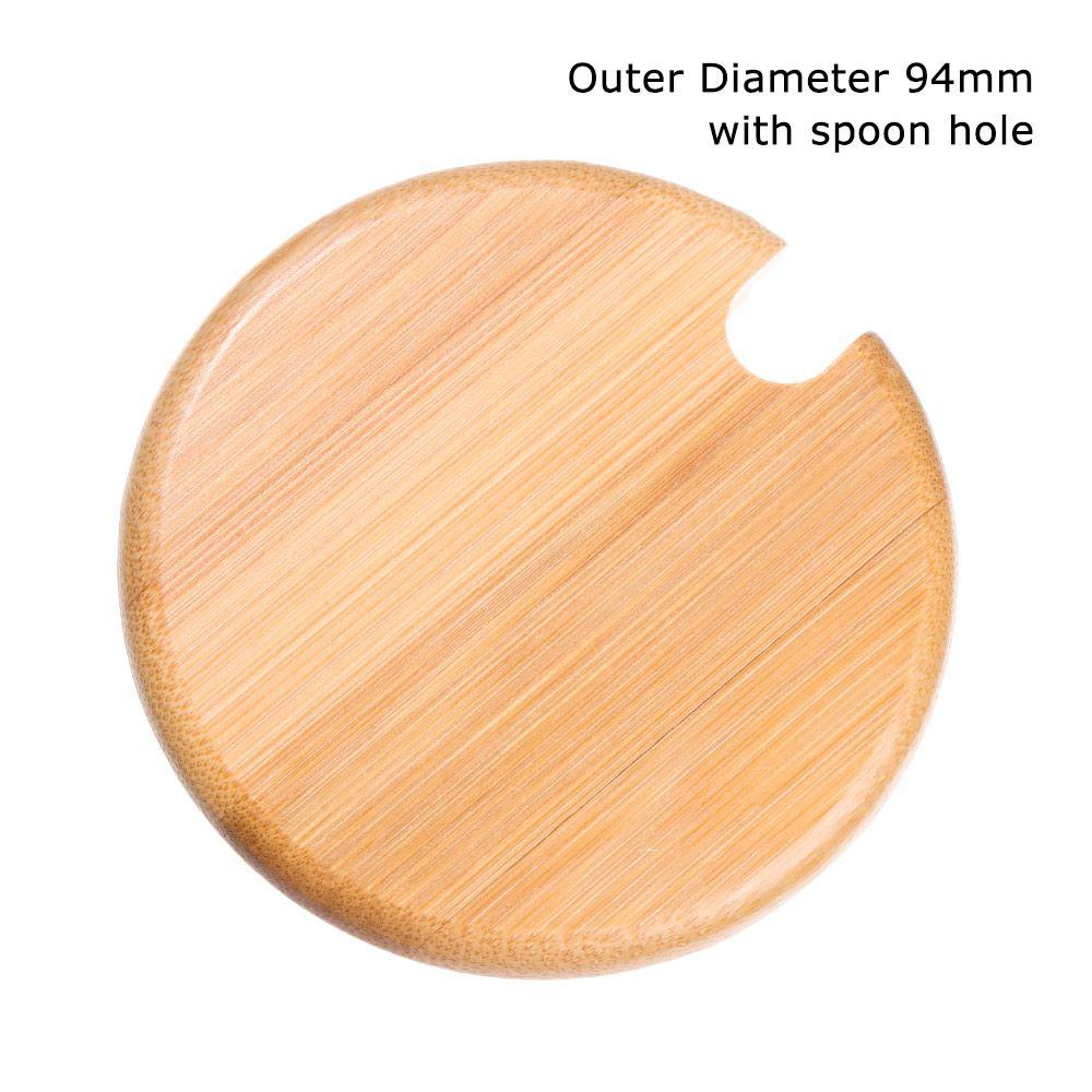 Wood Wide Mouth Can Mason Jar Cap Mug Cover Wooden Lids Lid With Spoon Hole Seasoning Bottle Caps