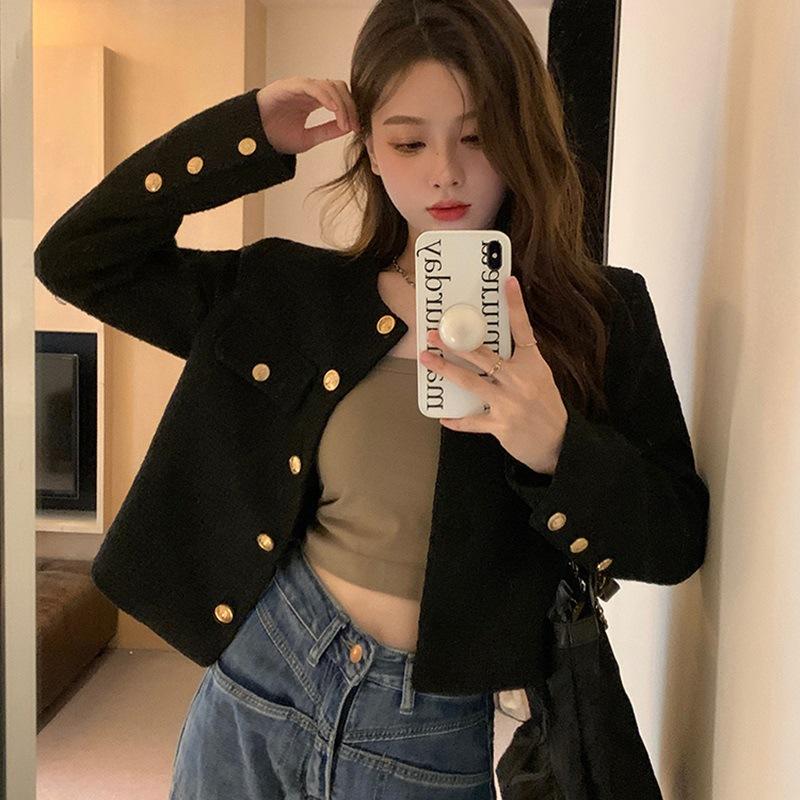 Короткое пальто женское осень и зима новый французский элитный жареный уличный темперамент универсальный топ женская одежда