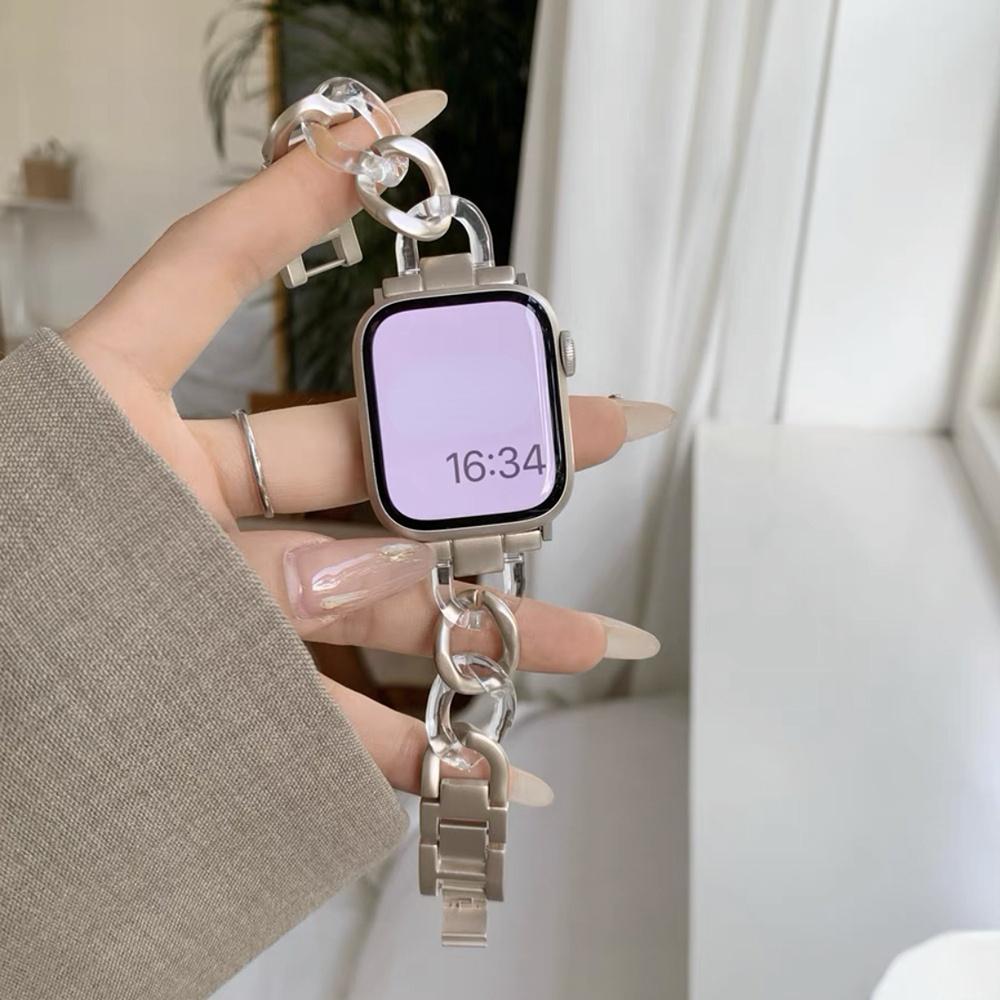 Роскошный браслет Starlight из нержавеющей стали для Apple Watch Ultra 3 49 мм Ремешок для iWatch 11 10 9 8 7 6 se 46 мм 41 45 мм 40 38 42 44