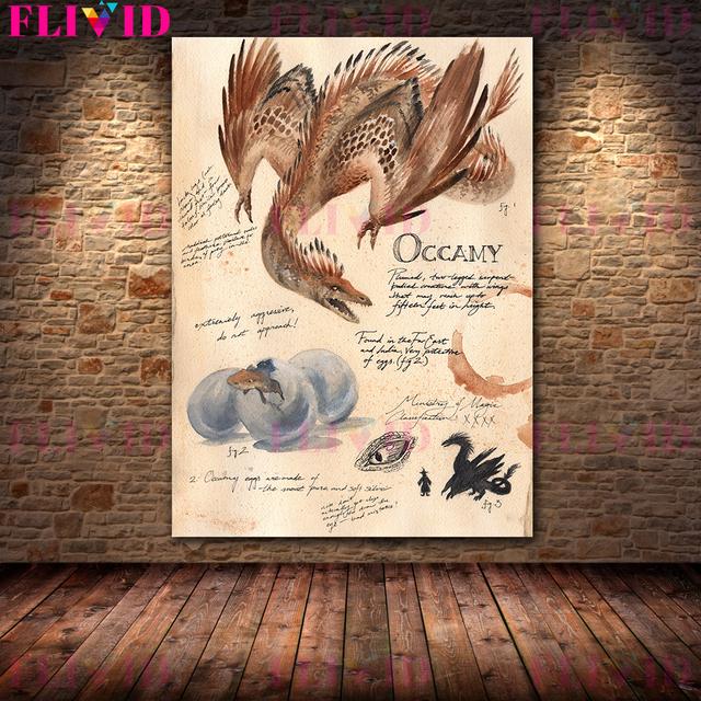 Волшебный мир, волшебное животное, настенная живопись на холсте, ведьма, магическое пробуждение, художественные принты Occmy, Graphorn, Dugbog