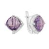 Серебряные серьги с натуральным аметистом 10.886ct, фианитами (2128939)