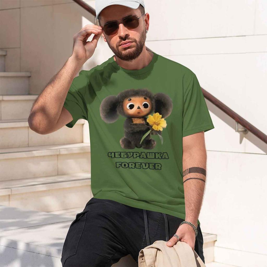 Cute Coon Character Unisexs Tshirt Cheburashka Forever Summer Casual Wear Gift For And Fans 2026 New Model Shortsleeve Crewneck