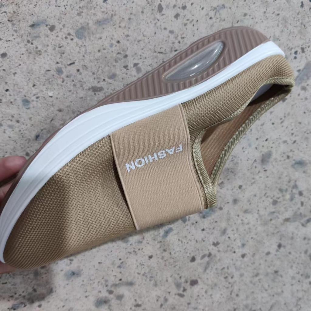 2025 лето внешняя торговля большой размер ленивые сланцы на одной педали сумка голова сетка толстая подошва тапочки женские европейские и американские тапочки на танкетке женские