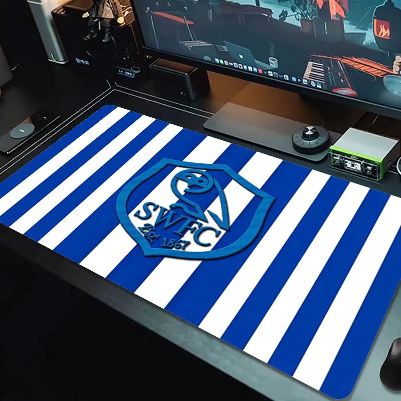 Логотип Sheffield Wednesday Большой Размер Коврик для Мыши Большой Коврик-Подушка для Игрового Стола Нескользящий для Ноутбука Планшета Большой Коврик для Мыши XXL Коврик Мини-ПК Игровой Коврик С зафиксированным краем