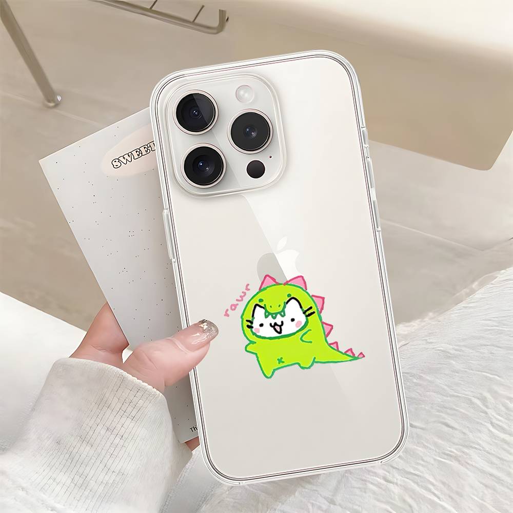 Cute B-basiilleaf-s Phone Case For IPhone 17 16 15 14 Plus 13 12 11 Pro Max Phone Back Cover Transparen