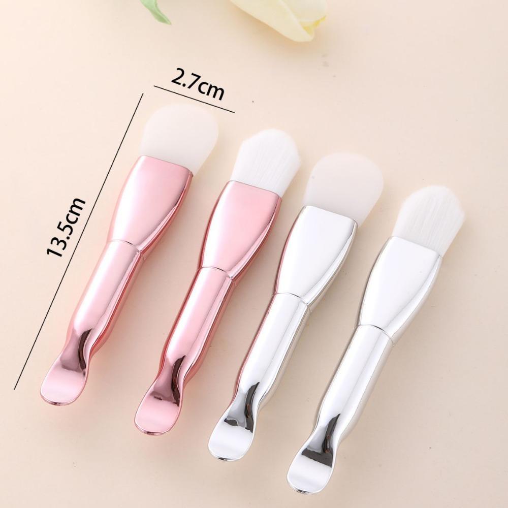 Soft Hair Silicone Face Mask Brush Chrome Handle Foundation Applicator Makeup Brush Beauty Tool