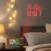 12/24 H LED Projector Clock Large Screen Temperature Humidity Digital Alarm Clock Adjustable Brightness 180° Rotatable