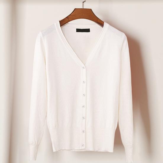 Женское вязаное пальто с V-образным вырезом, длинным рукавом, однобортный свитер, однотонный, с ребристым подолом, мягкий теплый свитер, кардиган