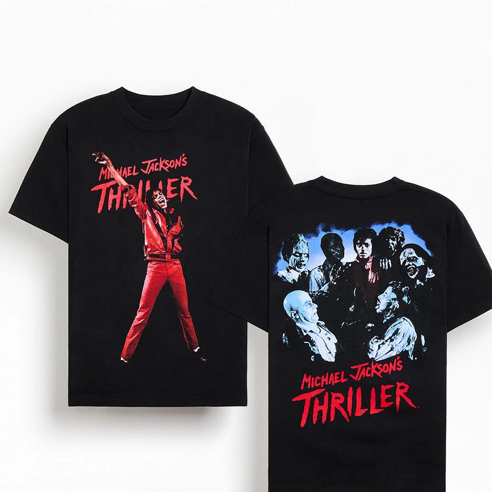 1 шт. Хлопковая футболка Michael Jackson Thriller Унисекс Мужская Женская Детская Уличная Повседневная Футболка с Коротким Рукавом