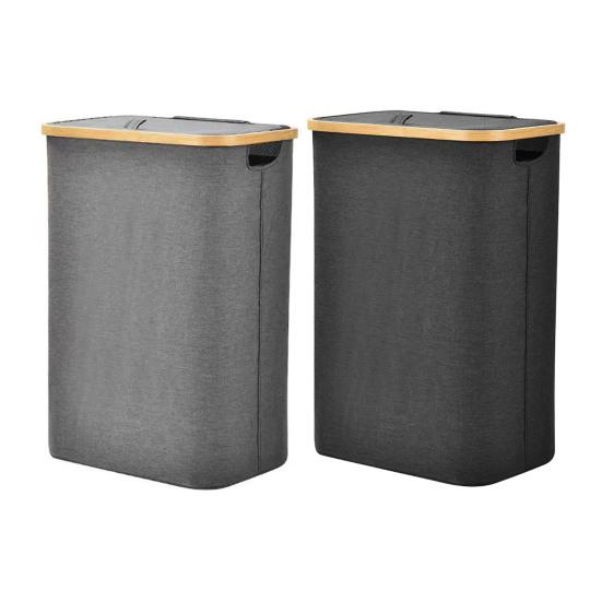 Slim Laundry Hamper Dirty Clothes Basket with Lid Large Capacity Handle Design Foldable