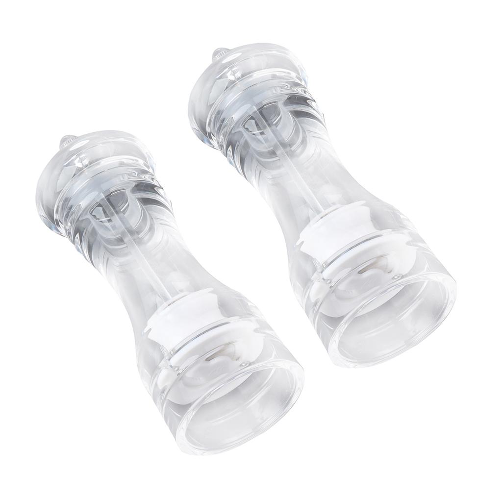 2Pcs Acrylic Manual Grinder Transparent Pepper Salt Mill Spice Jar Grinder Kitchen Grinding Tool6in