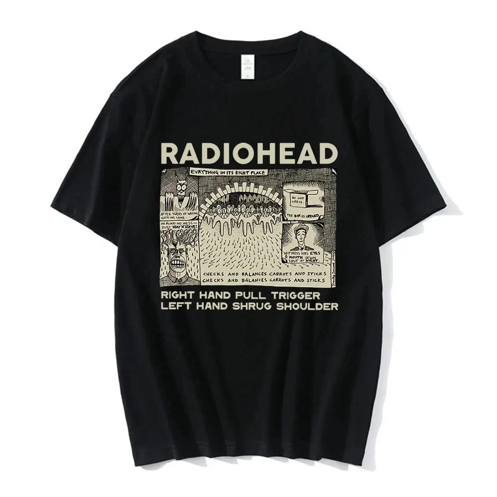 Винтажная Классическая Футболка Radiohead Мужские Футболки Североамериканский Тур Рок Парни Женская Футболка Camisetas Hombre Хип-Хоп Уличный Повседневный Топ