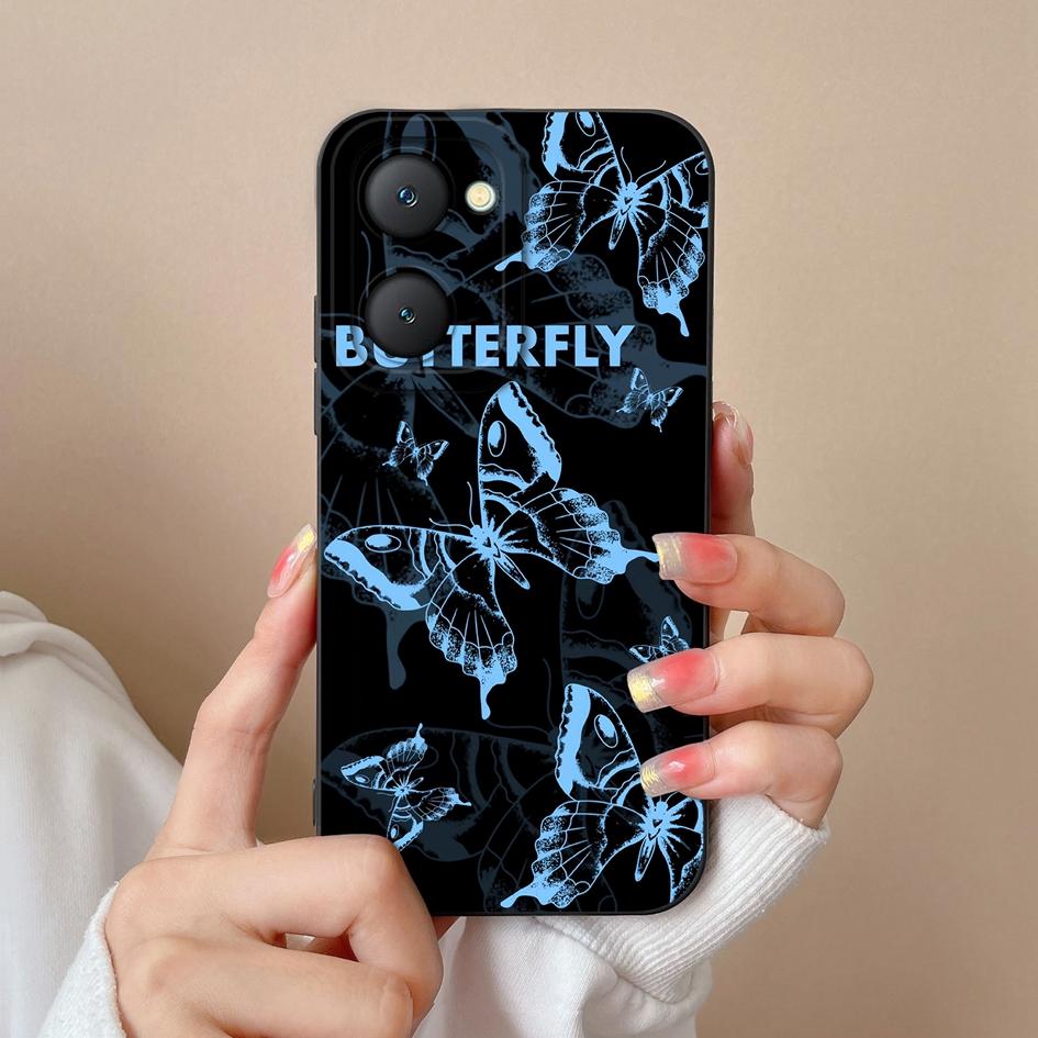 Противоударный чехол для Vivo Y03 Y17S Y19S Y27 Y28 Y36 Y38 Y78 Plus T3 T3X 4G 5G Маленький цветочный узор Мягкая силиконовая защита камеры для Vivo Capas