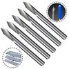 5pcs 45 Deg V Groove Engraving Tool Flat Bottom CNC Spiral Router Bits 1/8 Shank