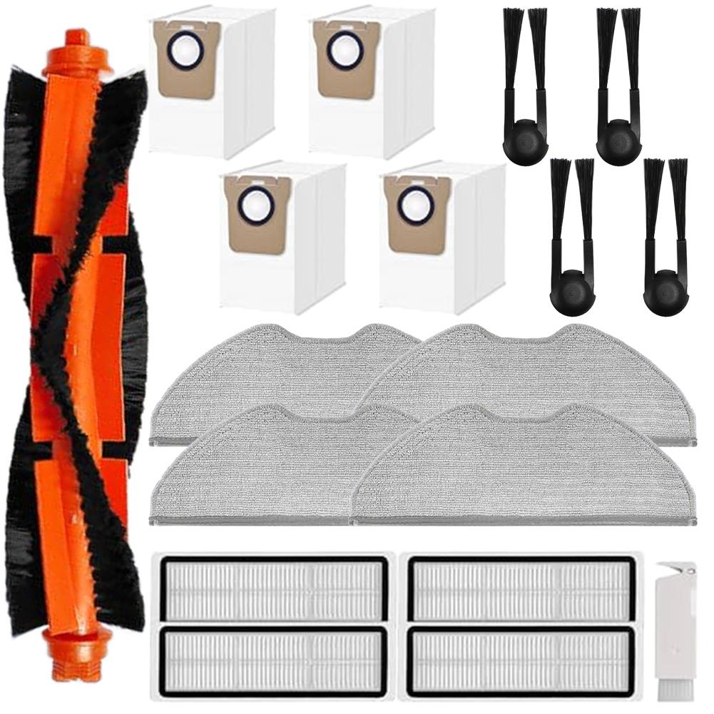 Для робота-пылесоса Xiaomi H40 OV51 Комплект для замены включает основную щетку, боковые щетки, HEPA-фильтры, насадки для швабры, мешки для пыли