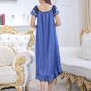 Красивое ночное платье с круглым вырезом, расслабленная дышащая летняя свободная ночная рубашка из искусственного атласа, домашняя одежда
