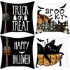 Полиэстеровая наволочка из четырех частей на тему Хэллоуина, с черепом, черным котом, тыквой, привидением, для фестивальной вечеринки