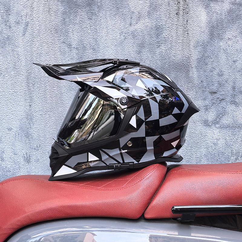 LVS Взрослый шлем для мотокросса фулфейс кросс-шлем с 800 внедорожными шлемами, сертификация DOT, двойной визор, в комплекте