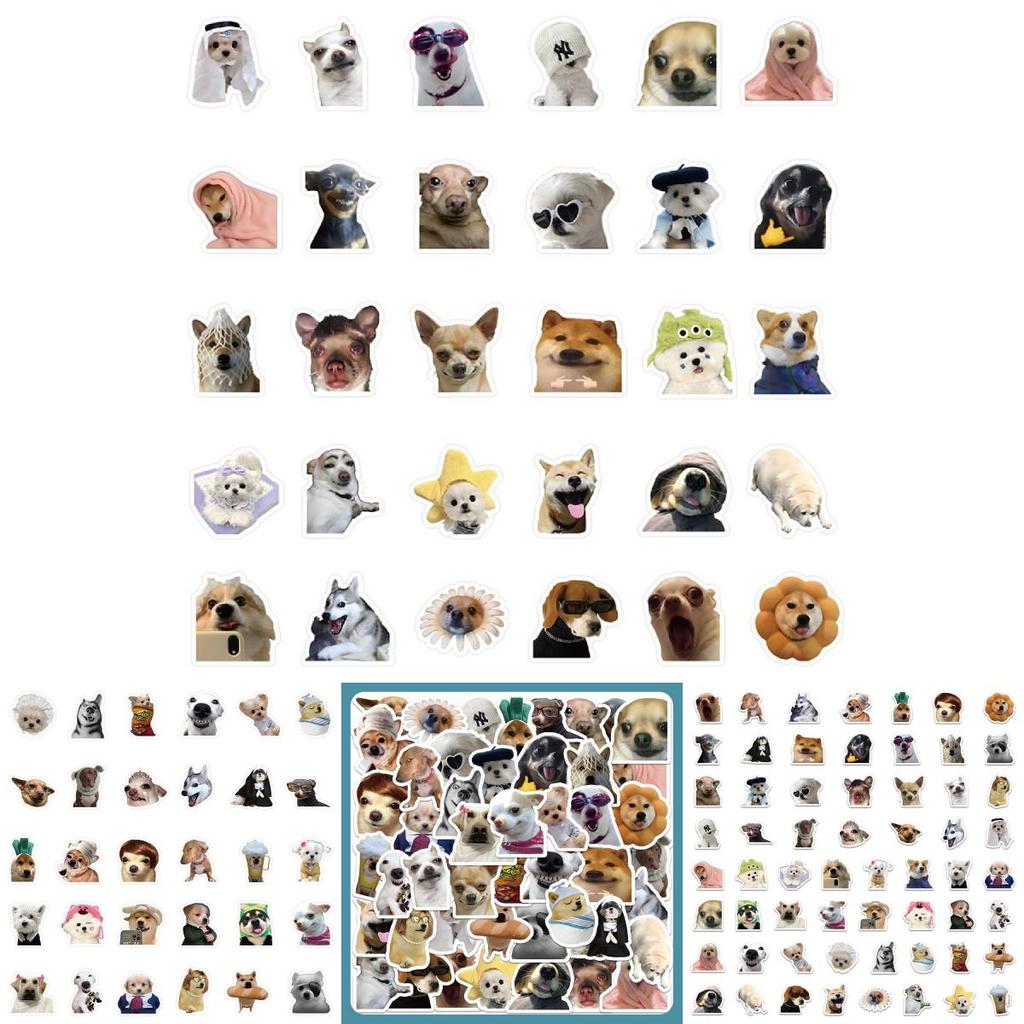 60pcs Emoji Dog Waterproof Graffiti Stickers Notebook Water Bottles Cases Phone