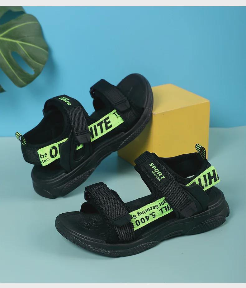Летние пляжные сандалии для мальчиков 2024 года: Мягкая, нескользящая, уличная обувь для детей среднего и старшего возраста