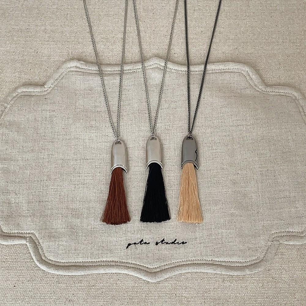 3 Colors Brush Tassel Necklaces Unique Design Pendant Necklaces Long Chain Chokers For Women Gift