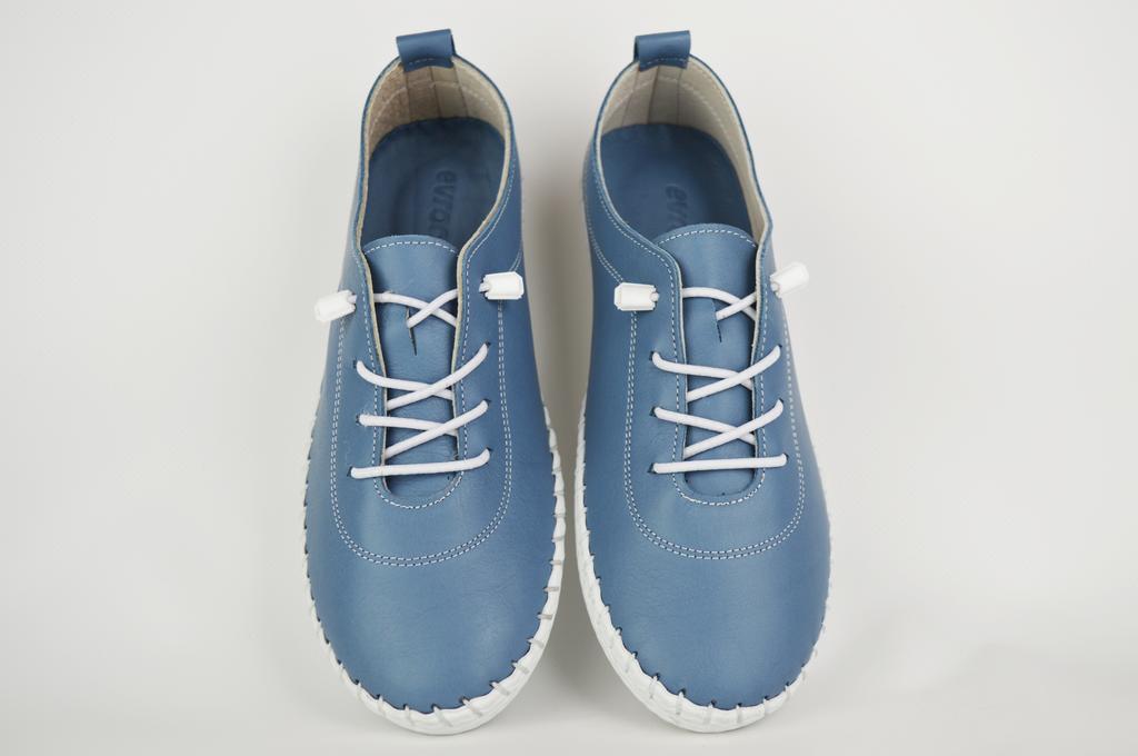 Мокасины кожаные Evromoda 007115 36 Голубой