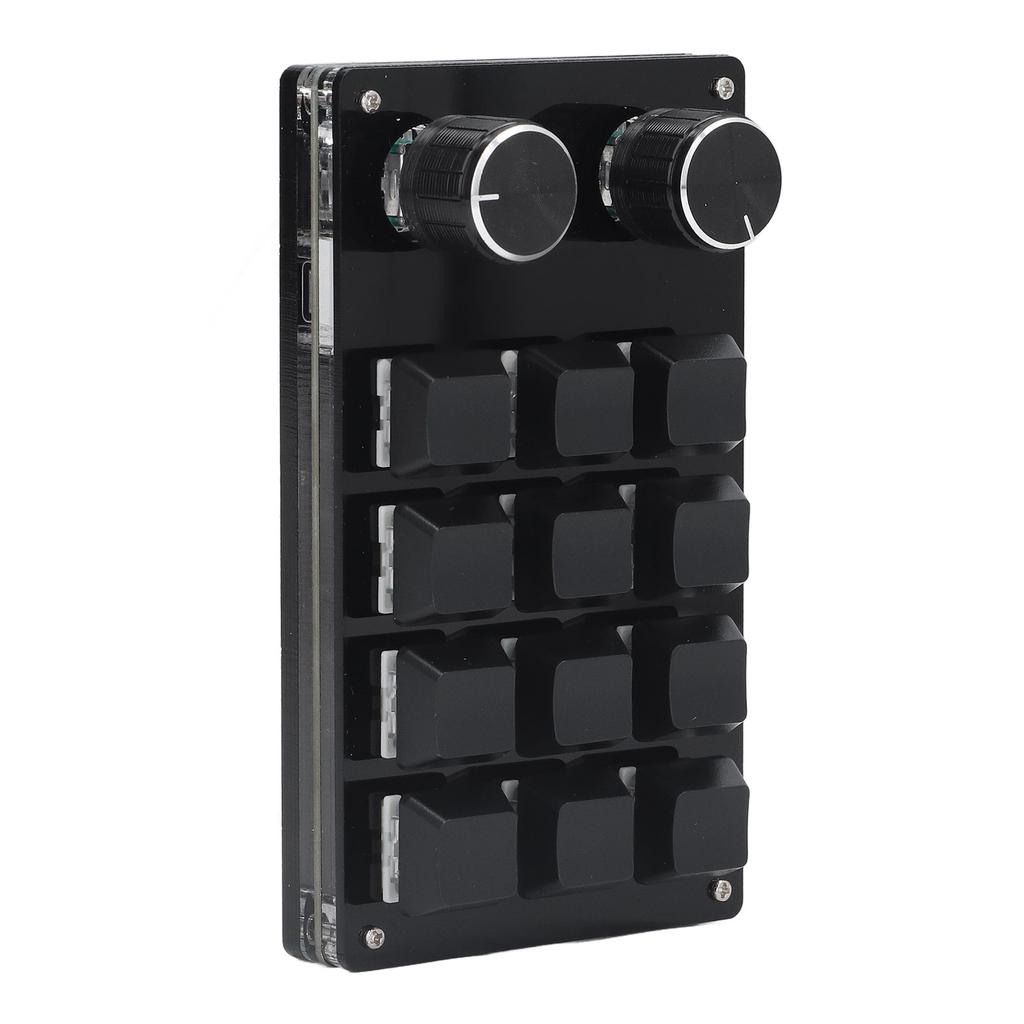 Mechanical Gaming Keypad 12 Keys 2 Knobs Small OSU Gaming Keyboard DIY Programmable Keyboard with USB Cable