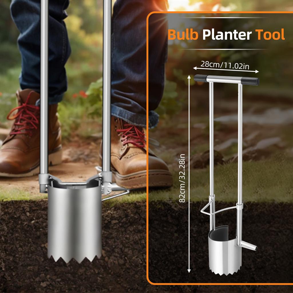 Инструмент для рассады луковиц с длинной ручкой, зубчатым основанием, садовая рассадопосадочная машина для лампочек с мягкой ручкой, сверхмощная