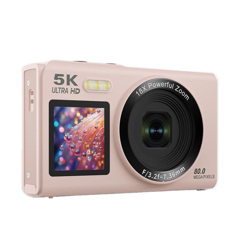 5K HD Dual-Screen Digital Camera with Selfie and WIFI Transfer To Mobile Phone