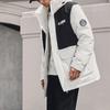 Li Ning Color Block пуховик с капюшоном средней длины мужская верхняя одежда Off-White AYMT325-5
