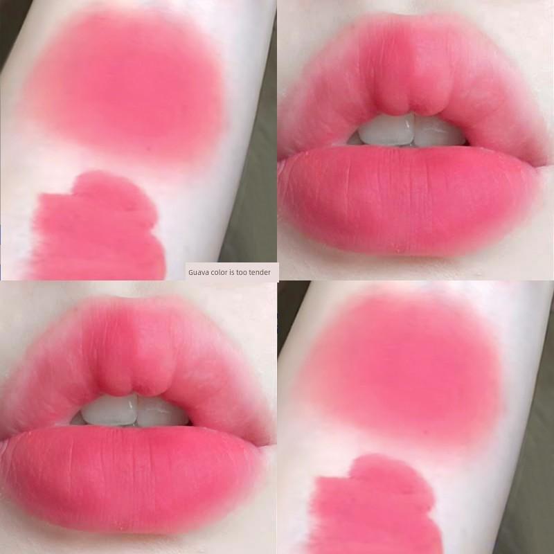 Korean Girl's Guava-Colored Lipstick, Natural Look, Brightening Lip Glaze, Matte Lip Mud, Non-Stick Cup, Student-Friendly, Soft Pink