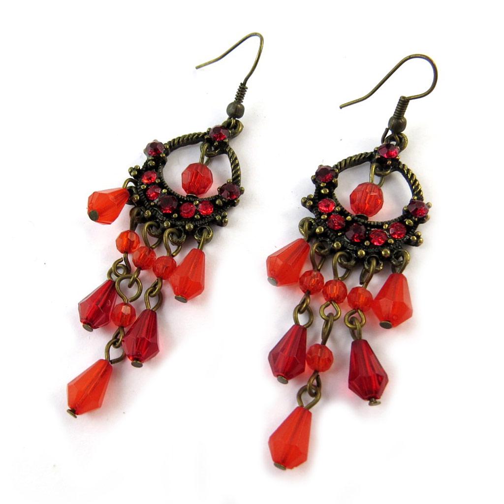 Les Trésors De Lily [E1211] - Дизайнерские серьги «Эсмеральда» красные