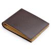 Кошелек бифолд из натуральной кожи с тиснением под зерно наппа, коровья кожа, шоколадный [Abies] (нет кошелька)