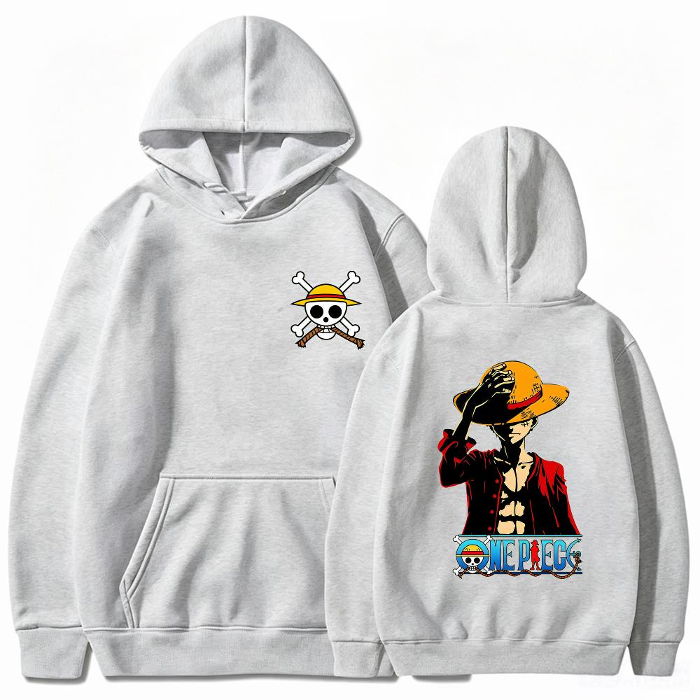 Bandai One Piece Hoodie Luffy Print Sweatshirt High Quality Fleece Pullover Warm Winter Harajuku Streetwear Top
