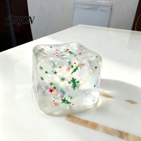 Сенсорные игрушки в виде кубиков льда, Рождественская сжимаемая игрушка, Наполненная конфетти, Мячики для снятия стресса, Терапии рук, Медленно восстанавливающие форму, Прозрачные, для снижения тревожности, Подарки на вечеринку
