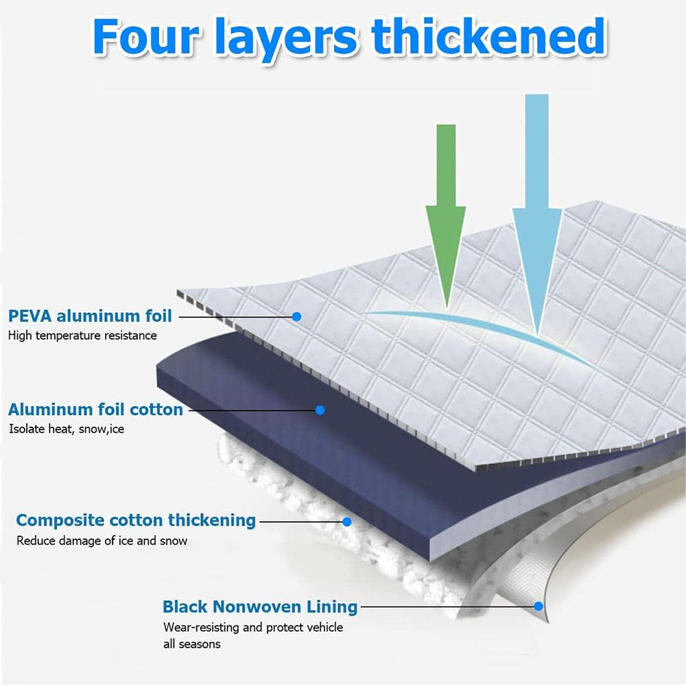 Car Windshield Cover for Side Mirror Cover Magnetic Edges Prevent Snow Ice & Sun