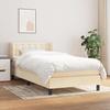 3126546 vidaXL Divan Bed with Mattress Cream 100x200 Cm Fabric