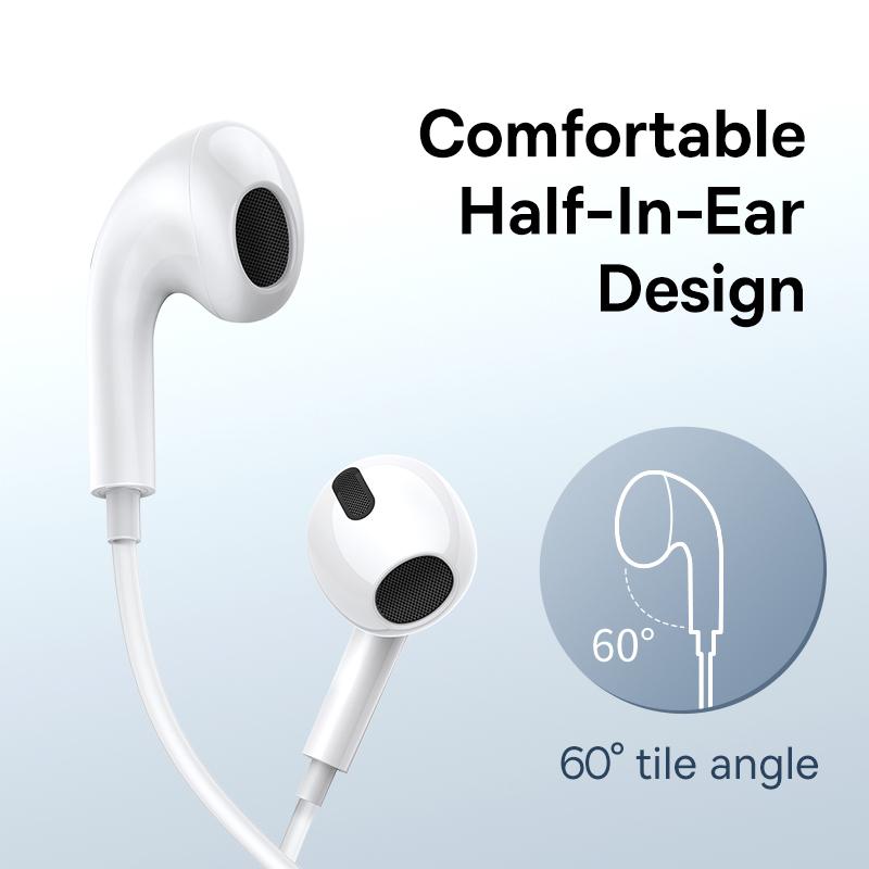 Baseus Encok C17 Wired Earphone Type-C with Mic In-ear Wired Headphones For OPPO VIVO HUAWEI Xiaomi Samsung Cellphone Headsets