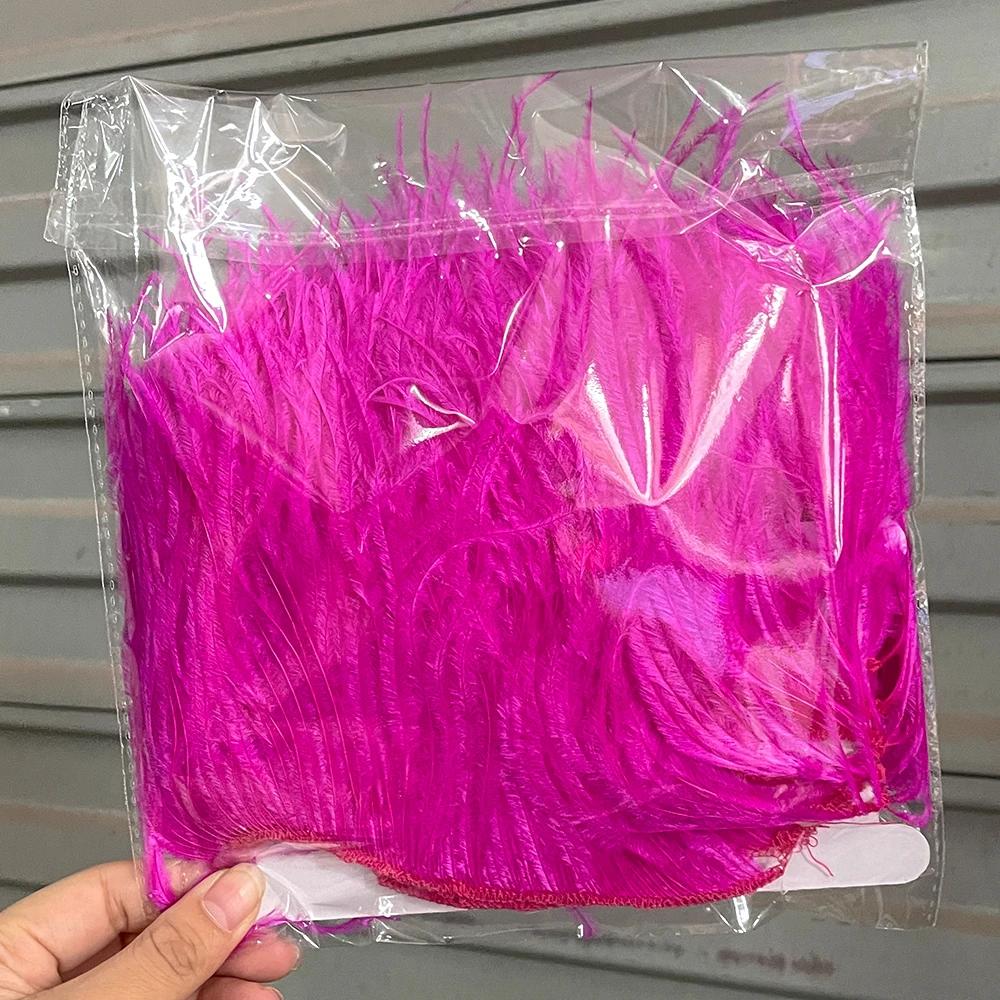 Белая страусиная перьевая отделка для свадебного платья, вечеринки, декоративной одежды, швейные аксессуары, 10-22 см, длинная бахрома из перьев