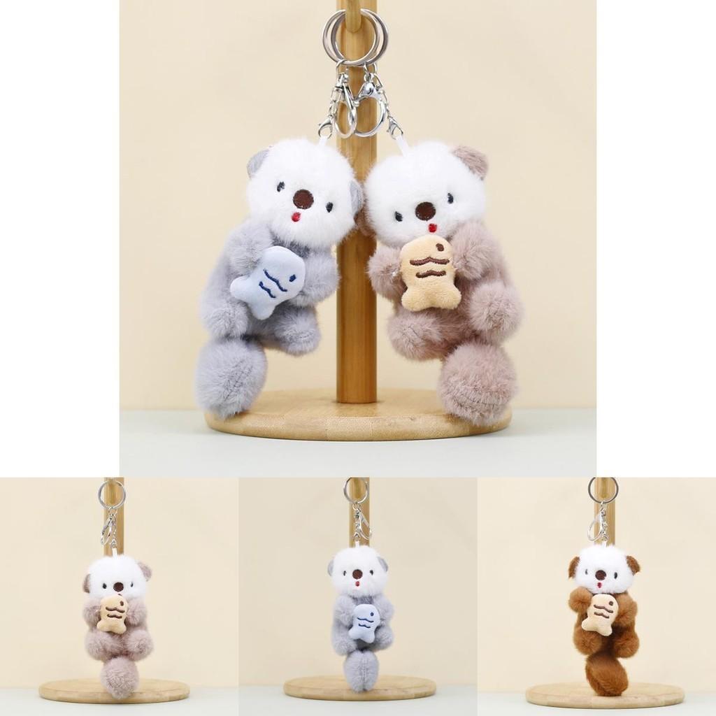 Adorable Plush Beaver Toy Keychain Cute Animal Stuffed Doll For Bag Decoration