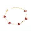 Fashion Adjustable Gold Plated Stainless Steel Cute Sweet Girl Jewelry Hand Made Resin Acrylic Flower Chain Bracelet