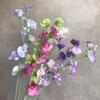 7 Heads Simulation Pea Flower 63cm Artificial Bouquet New Fake Flower  Wedding Party Decor